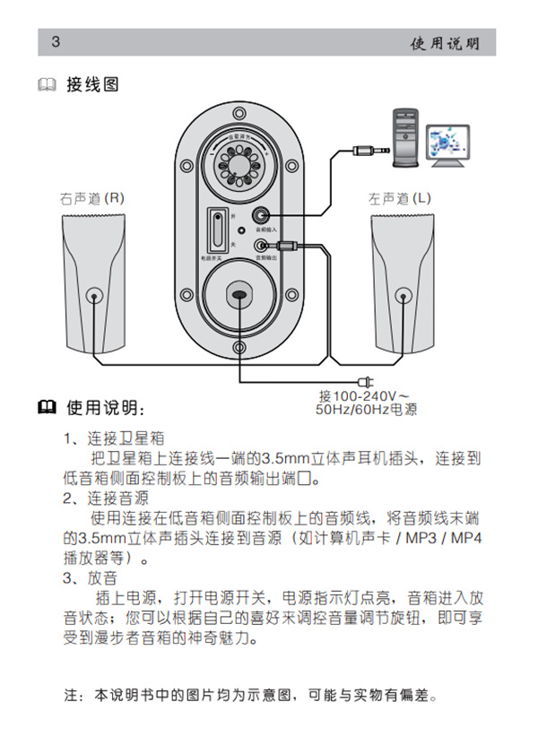 漫步者R86电脑音响产品使用说明书