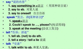 say speak tell talk的区别和用法 识别说的四种意义和用法