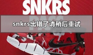 snkrs出错了请稍后重试怎么办（snkrs我们遇到问题 请稍后重试）