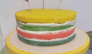 彩虹水果蛋糕的做法 彩虹蛋糕的做法 彩虹蛋糕怎么做