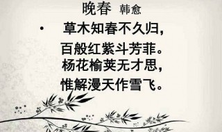 晚春古诗欣赏（晚春古诗鉴赏）