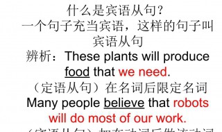 什么是宾语从句（什么是宾语从句?请举几个例子!）