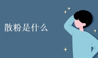 散粉是什么（散粉是什么意思）