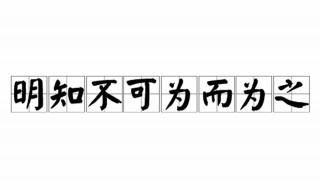 明知不可为而为之什么意思（明知不可为而为之什么意思是我最大的诚意）