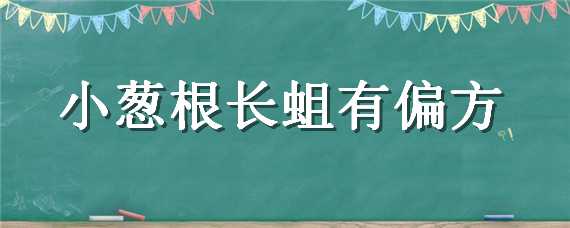 小葱根长蛆有偏方（小葱根长蛆有偏方么）