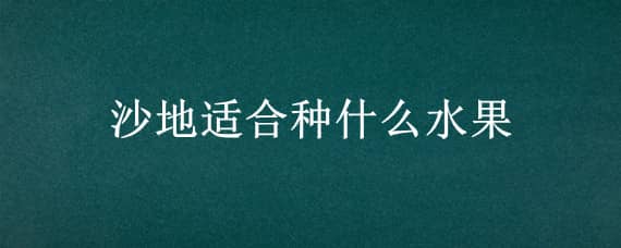 沙地适合种什么水果 沙土适合种什么水果