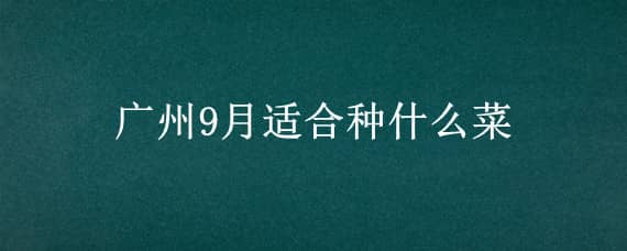 广州9月适合种什么菜 广州9月适合种什么菜呢