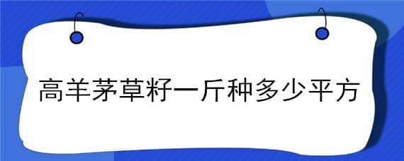 高羊茅草籽一斤种多少平方 高羊茅草籽价格表