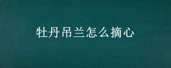 牡丹吊兰怎么摘心（吊兰摘心会长得更好吗）