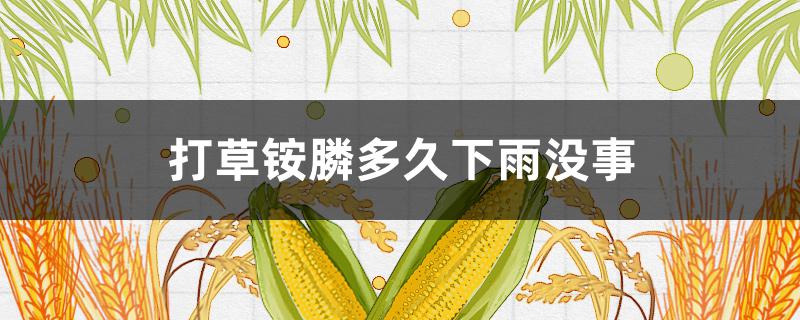 打草铵膦多久下雨没事