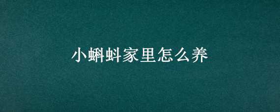 小蝌蚪家里怎么养 小蝌蚪家里怎么养活