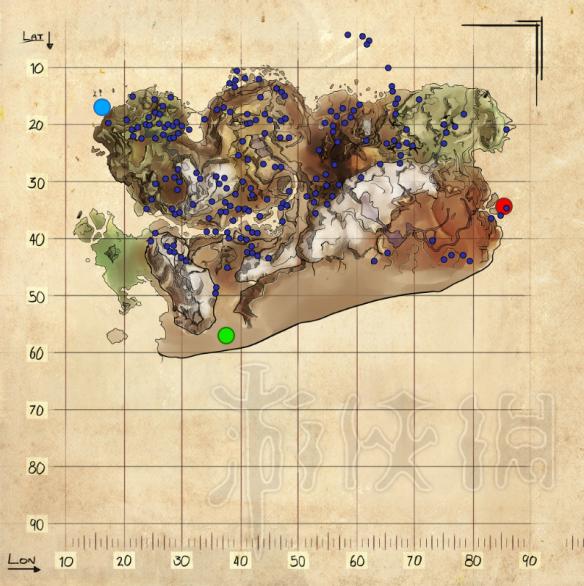 方舟生存进化仙境传说地图全资源点分布图示详解 金属