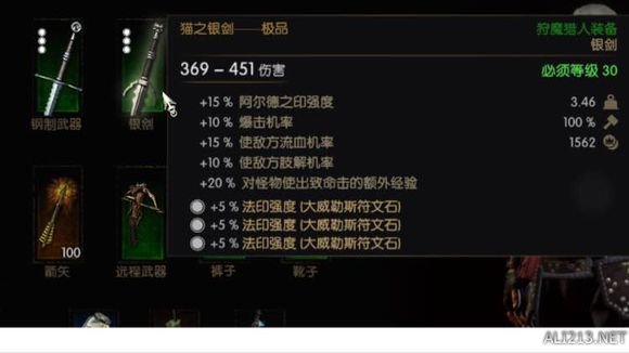 《巫师3：狂猎》极品猫学派套装属性解析攻略