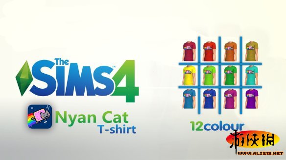《模拟人生4》彩虹猫-T恤衫12色款·非替换版内容介绍