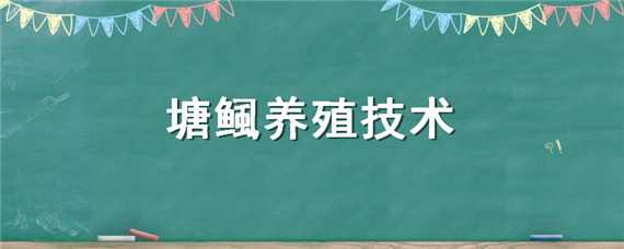 塘鲺养殖技术