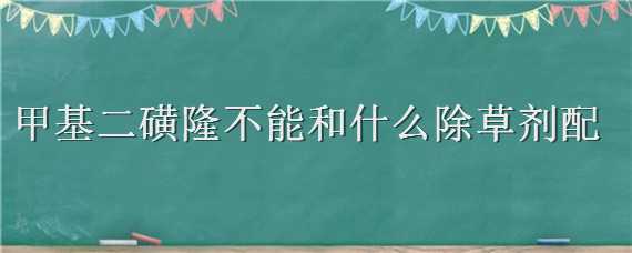 甲基二磺隆不能和什么除草剂配 甲基二磺隆不能和什么除草剂混用