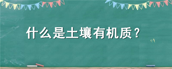 什么是土壤有机质 什么是土壤有机质和土壤有机碳