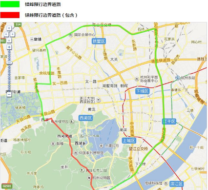 杭州外地车限行时间和区域图