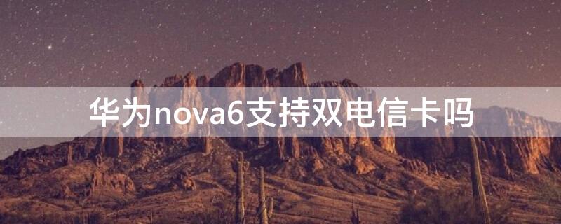 华为nova6支持双电信卡吗