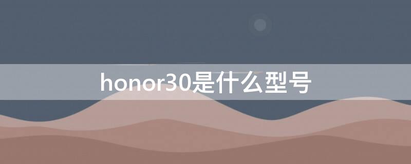 honor30是什么型号