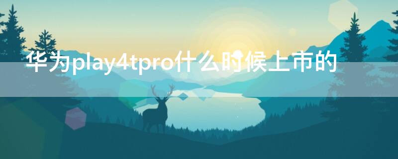 华为play4tpro什么时候上市的