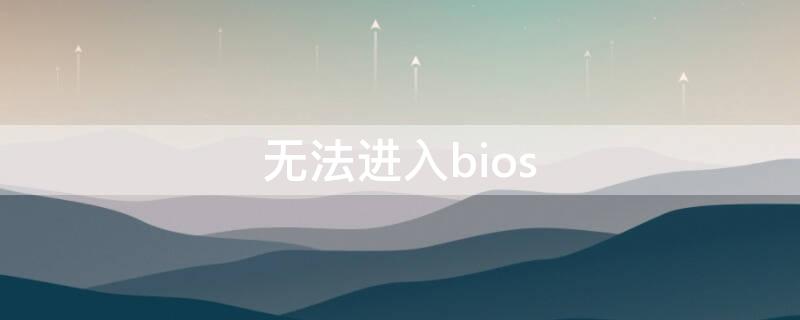 无法进入bios