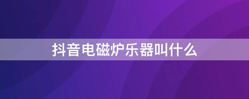 抖音电磁炉乐器叫什么