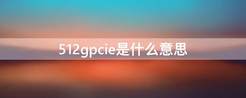 512gpcie是什么意思（512gpcie够用吗）