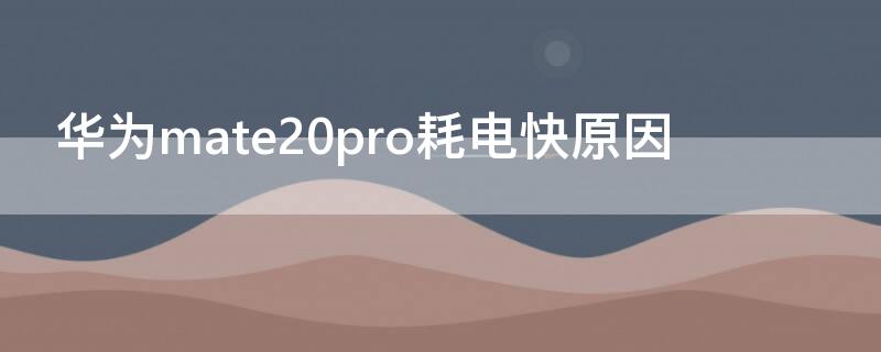 华为mate20pro耗电快原因（华为mate20pro耗电厉害）