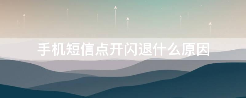 手机短信点开闪退什么原因