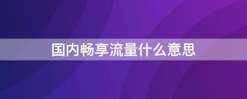 国内畅享流量什么意思（国内畅享流量什么意思电信）