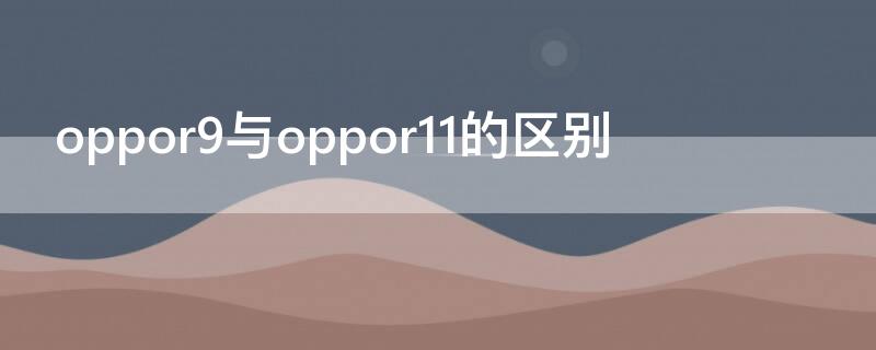 oppor9与oppor11的区别（oppor11和oppor11有什么区别）