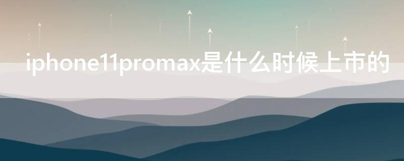 iPhone11promax是什么时候上市的（iphone11promax什么时候发售）