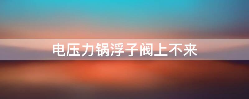 电压力锅浮子阀上不来 电压力锅浮子阀上不来总上不来有什么好办法