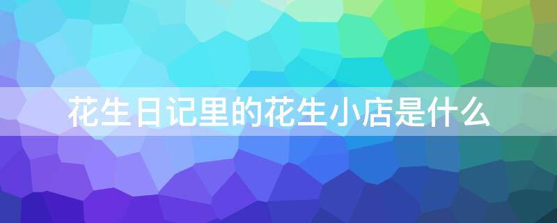 花生日记里的花生小店是什么