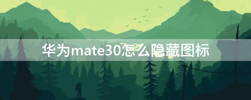 华为mate30怎么隐藏图标（华为mate30桌面图标怎么隐藏）