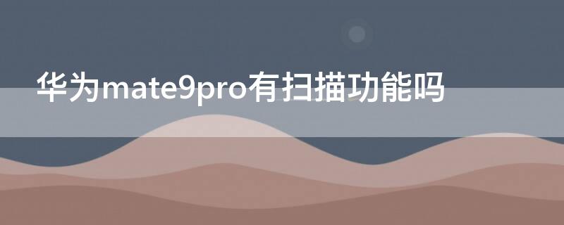 华为mate9pro有扫描功能吗（华为mate10pro有扫描功能吗）