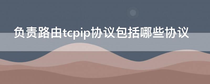 负责路由tcpip协议包括哪些协议 tcpip协议包含哪些协议