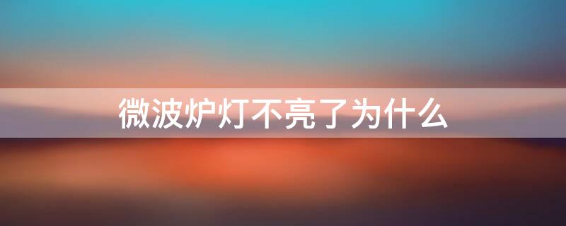 微波炉灯不亮了为什么 为什么微波炉的灯不亮了