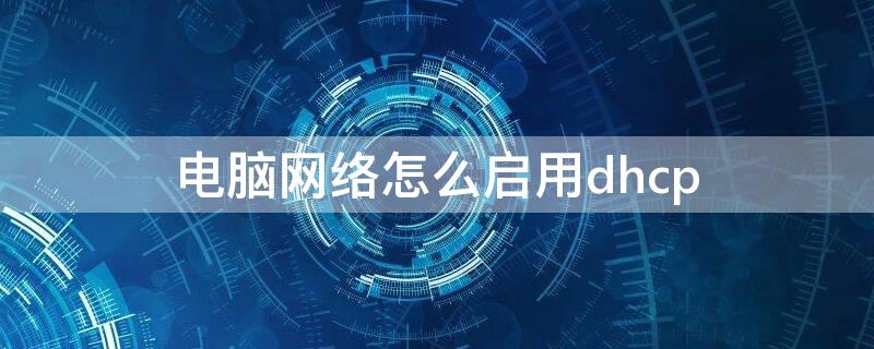 电脑网络怎么启用dhcp（电脑上怎么开启网络）