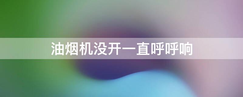 油烟机没开一直呼呼响 油烟机没开一直呼呼响 开机后声音更大