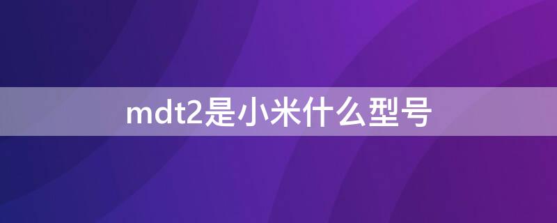 mdt2是小米什么型号 红米mdt2什么型号