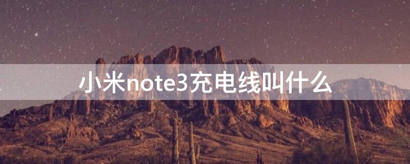 小米note3充电线叫什么 小米note3是什么充电器