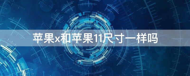 iPhonex和iPhone11尺寸一样吗（iphonex尺寸跟11一样吗）