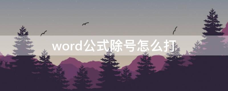 word公式除号怎么打（word公式除以怎么打）