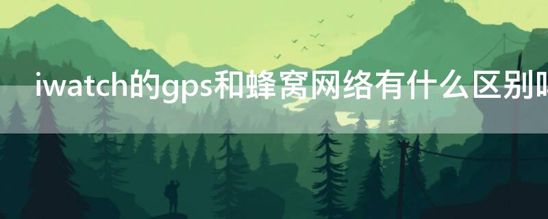 iwatch的gps和蜂窝网络有什么区别吗（iwatchgps和gps蜂窝区别）