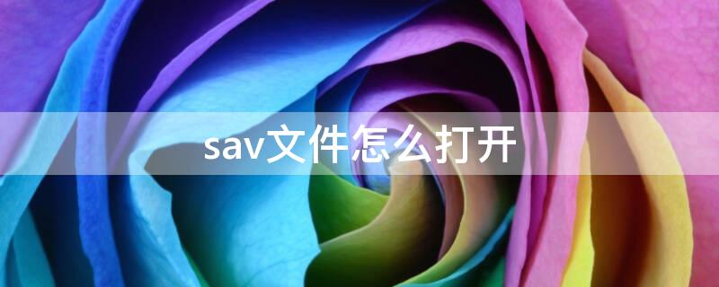 sav文件怎么打开 sav文件怎么打开手机