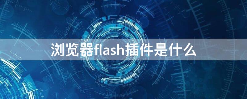 浏览器flash插件是什么（什么浏览器有flash插件）