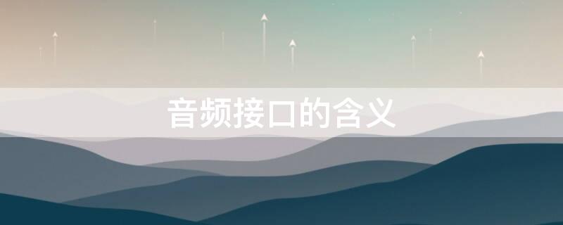 音频接口的含义（音频接口是）