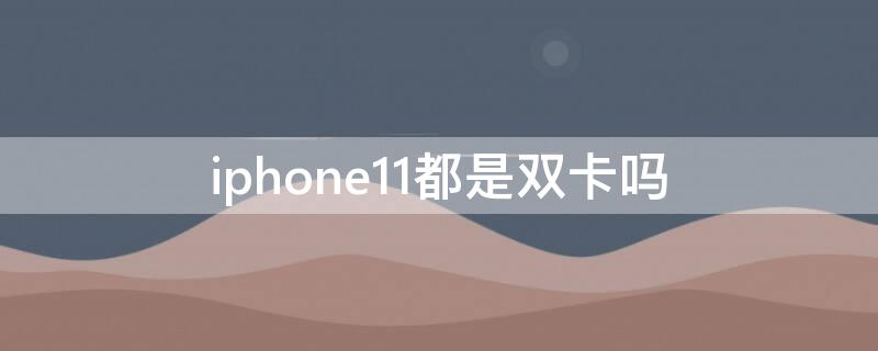 iPhone11都是双卡吗 iphone11都是双卡嘛